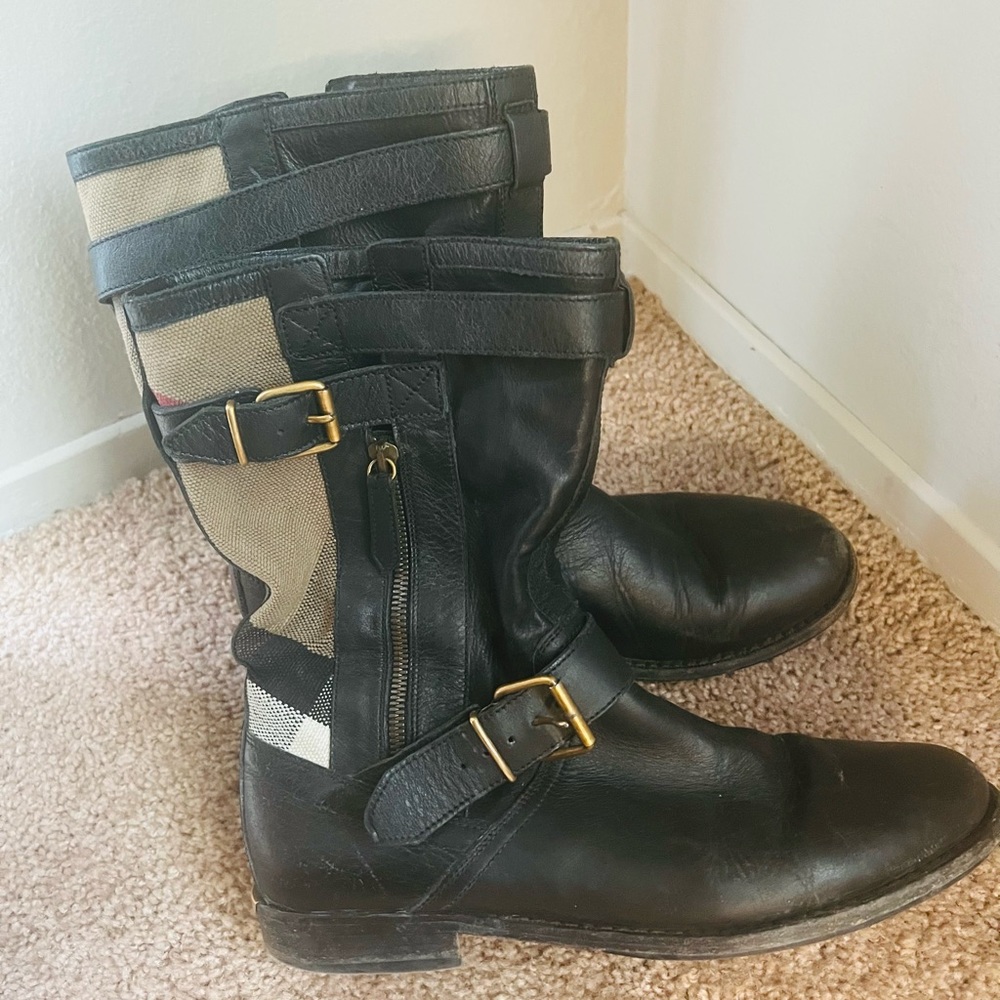 Authentic Burberry Motorcycle Boots